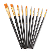 Load image into Gallery viewer, 30 pcs  Nylon Hair Glitter Black Rod Watercolor Brushes
