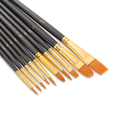 Load image into Gallery viewer, 30 pcs  Nylon Hair Glitter Black Rod Watercolor Brushes
