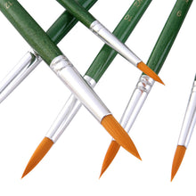 Load image into Gallery viewer, 12 PCs Transparent Green Pole Golden Nylon Hair Watercolor Pens Set Art
