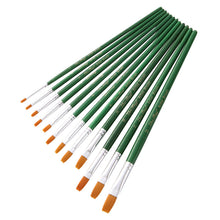 Load image into Gallery viewer, 12 PCs Transparent Green Pole Golden Nylon Hair Watercolor Pens Set Art
