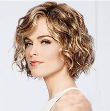 Load image into Gallery viewer, Women Wig Side Short Curly Hair Golden Brown Curly Hair W447
