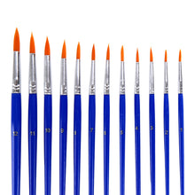 Load image into Gallery viewer, 12 Blue Plastic Rod Yellow Nylon Hair Brush
