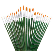 Load image into Gallery viewer, 12 PCs Transparent Green Pole Golden Nylon Hair Watercolor Pens Set Art
