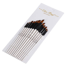 Lade das Bild in den Galerie-Viewer, 12 pcs White Brush Penholder Oblique Front Nylon Hair Brush Art Painting
