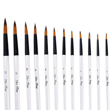 Load image into Gallery viewer, 12 Paint Brushes White Rod Watercolor Pens Set  Nylon Wool Art
