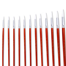 Load image into Gallery viewer, 12 Red Wooden Watercolor Pen Nylon Wool Gouache Paint Brushes Pen
