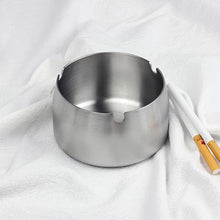 Lade das Bild in den Galerie-Viewer, Ashtray Cylinder Stainless Steel Plated round Large Advertising Hotel KTV Stainless Steel Ash Tray

