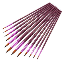 Load image into Gallery viewer, 12 PCs Double Color Nylon Hair Purple Rod Gouache Watercolor Painting Pen Set
