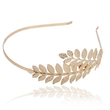 Load image into Gallery viewer, 2PCs Bridal Golden Leaf Headdress Earrings Crown Head Hoop Armband Christmas Gift
