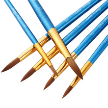Load image into Gallery viewer, 12 Pearlescent Blue Nylon Wool Watercolor Oil Painting Paint Brushes Pen

