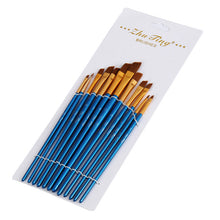 Load image into Gallery viewer, 12 PCs Blue Rod Brush Nylon Wool Gouache Brush
