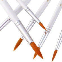 Load image into Gallery viewer, 12 PCs Pointed Toe Nylon Hair Brush Watercolor White Rod Gouache Brush Pen Art
