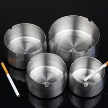 Lade das Bild in den Galerie-Viewer, Ashtray Cylinder Stainless Steel Plated round Large Advertising Hotel KTV Stainless Steel Ash Tray
