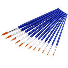 Load image into Gallery viewer, 12 Blue Plastic Rod Yellow Nylon Hair Brush
