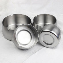 Lade das Bild in den Galerie-Viewer, Ashtray Cylinder Stainless Steel Plated round Large Advertising Hotel KTV Stainless Steel Ash Tray
