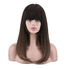 Lade das Bild in den Galerie-Viewer, Women Wig Fashion Gradient Rinka Haircut Straight Bangs Mid-Length Hair W386

