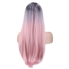 Lade das Bild in den Galerie-Viewer, Women Wig Front Lace Three-Color Gradient Mid-Length Straight Hair Headgear W413
