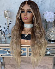 Lade das Bild in den Galerie-Viewer, &lt;transcy&gt;Frauen Perücke Hood Chemiefaser gefärbt langes lockiges Haar Farbverlauf Farbe&lt;/transcy&gt;
