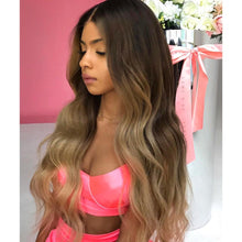 Lade das Bild in den Galerie-Viewer, &lt;transcy&gt;Frauen Perücke Hood Chemiefaser gefärbt langes lockiges Haar Farbverlauf Farbe&lt;/transcy&gt;
