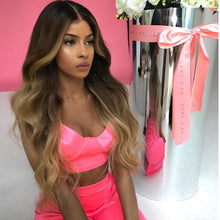 Lade das Bild in den Galerie-Viewer, &lt;transcy&gt;Frauen Perücke Hood Chemiefaser gefärbt langes lockiges Haar Farbverlauf Farbe&lt;/transcy&gt;
