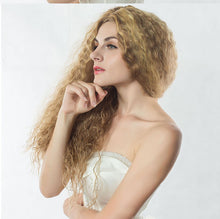Lade das Bild in den Galerie-Viewer, Women Wig Golden Mid-Length Corn Curler Small Curly Hair Head Cover W382

