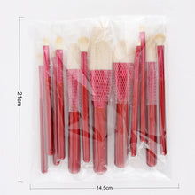 Load image into Gallery viewer, 12 PCs Red Wooden Handle Makeup Brush Set Face Powder Beauty Tools
