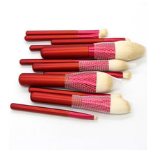 Load image into Gallery viewer, 12 Red Wooden Handle Makeup Brushes Face Powder Beauty Makeup Tools

