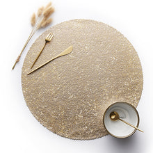 Load image into Gallery viewer, 2PCs Christmas Tablecloths Thick round Gold Silver Woven Non-Slip Heat Insulation
