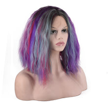 Load image into Gallery viewer, Women Wig Bangs Gradient Corn Curler Color Mid-Length Curly Hair
