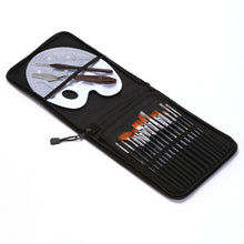 Lade das Bild in den Galerie-Viewer, 15 PCs Multi-Shape Nylon Hair Brush Set Copper Tube with Painting Cloth Bag Art
