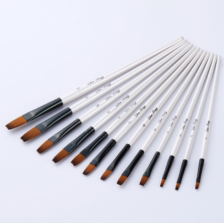 12 Nylon Wool White Rod Brushes Paint Brushes Pen