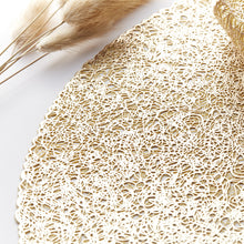 Load image into Gallery viewer, 2PCs Christmas Tablecloths Thick round Gold Silver Woven Non-Slip Heat Insulation
