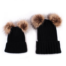 Lade das Bild in den Galerie-Viewer, Warm Winter Knit Beanie Hats Autumn and Winter Double Fur Ball Spot Creative Warm Men's and Women's Wool Unisex
