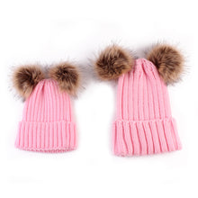 Lade das Bild in den Galerie-Viewer, Warm Winter Knit Beanie Hats Autumn and Winter Double Fur Ball Spot Creative Warm Men's and Women's Wool Unisex
