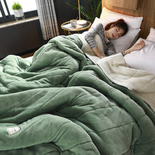 Lade das Bild in den Galerie-Viewer, Three-Layer Blanket Duvet Thickened Thermal Coral Fleece Blanket Flannel Blanket Lambswool Bed Sheet
