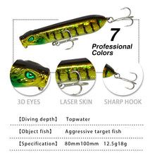 Lade das Bild in den Galerie-Viewer, 2pcs Lure Blood Slot Hook Floating Pencil Wave Climbing Far Throwing Simulation Bait
