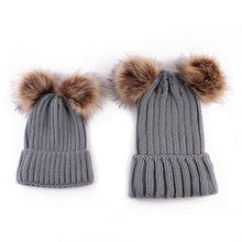 Lade das Bild in den Galerie-Viewer, Warm Winter Knit Beanie Hats Autumn and Winter Double Fur Ball Spot Creative Warm Men's and Women's Wool Unisex
