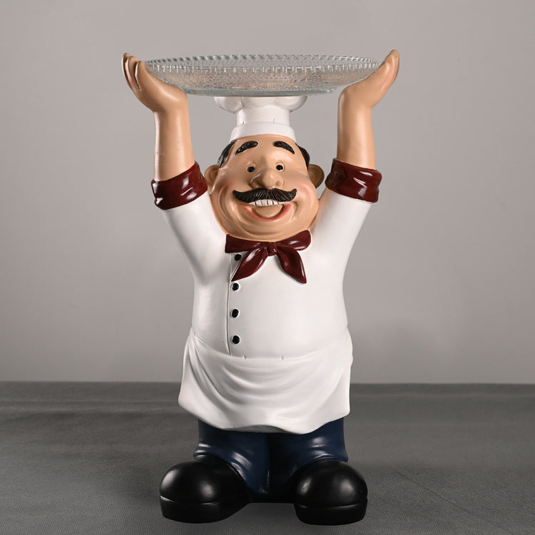 28.5*15 * 15cm Chef Fruit Tray Home Decoration Resin Crafts