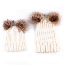 Lade das Bild in den Galerie-Viewer, Warm Winter Knit Beanie Hats Autumn and Winter Double Fur Ball Spot Creative Warm Men's and Women's Wool Unisex

