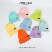 Load image into Gallery viewer, Warm Winter Knit Beanie Hats Trendy Korean Style Macaron Color Solid Color Windproof Wool Unisex
