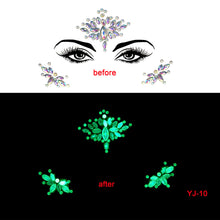 Load image into Gallery viewer, 3pcs EDM Face Stick-on Crystals Halloween Luminous Face Pasters
