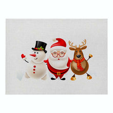 Load image into Gallery viewer, 2PCs Christmas Tablecloths Waterproof Polyester Linen Cartoon Printing Series Dining Table Cushion

