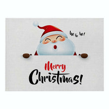 Load image into Gallery viewer, 2PCs Christmas Tablecloths Waterproof Polyester Linen Cartoon Printing Series Dining Table Cushion

