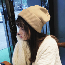 Load image into Gallery viewer, Warm Winter Knit Beanie Hats Korean Solid Color Woolen plus Size Cashmere Ear Protection Wool Unisex
