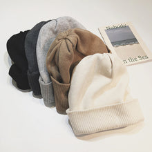 Load image into Gallery viewer, Warm Winter Knit Beanie Hats Korean Solid Color Woolen plus Size Cashmere Ear Protection Wool Unisex
