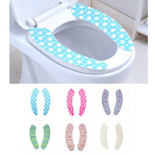 Load image into Gallery viewer, 3pcs Washable  Repeated Use Toilet Mat Happy Day Toilet Seat Cover Pad Can Be Cut
