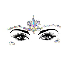 Load image into Gallery viewer, 3pcs EDM Face Stick-on Crystals Halloween Luminous Face Pasters
