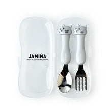 Lade das Bild in den Galerie-Viewer, 304 Stainless Steel Flatware Sets Portable Children&#39;s Tableware Cartoon Animal Spork 2pcs Suit
