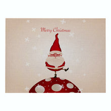 Load image into Gallery viewer, 2PCs Christmas Tablecloths Waterproof Polyester Linen Cartoon Printing Series Dining Table Cushion
