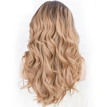 Load image into Gallery viewer, Women Wig Black Gradient Brown Medium Long Curly Hair Hair Cover
